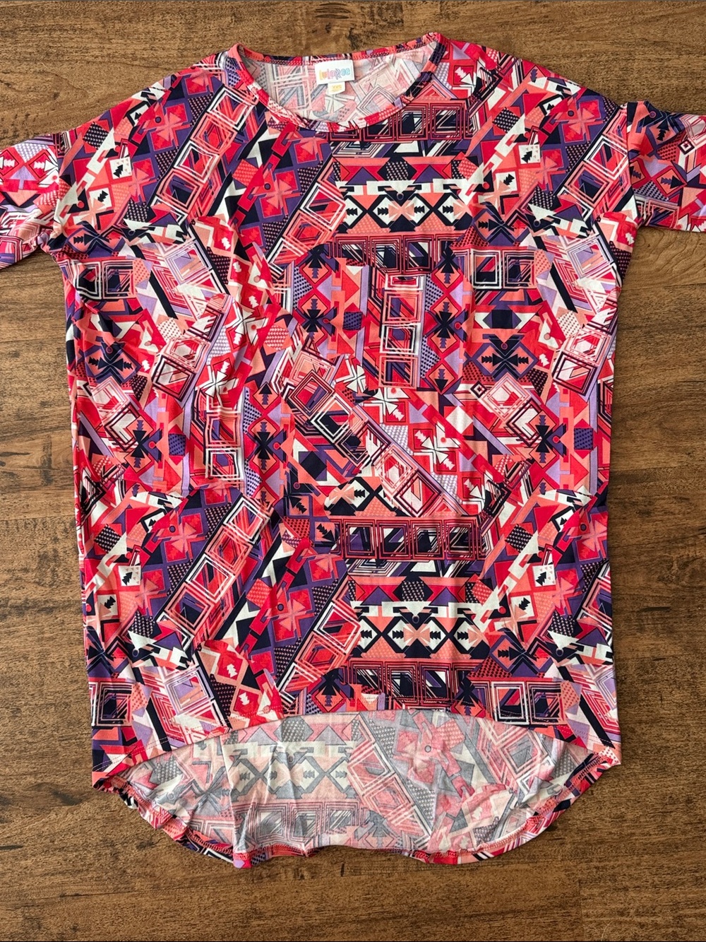 Geo Print Short Sleeve Top - Pink Multi Irma top new with tags